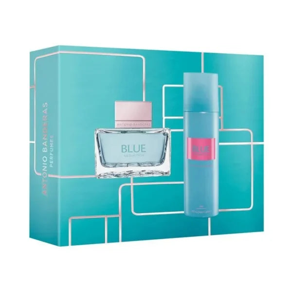 KIT ANTONIO BANDERAS BLUE SEDUCTION FEM EDT 80ML   DEO