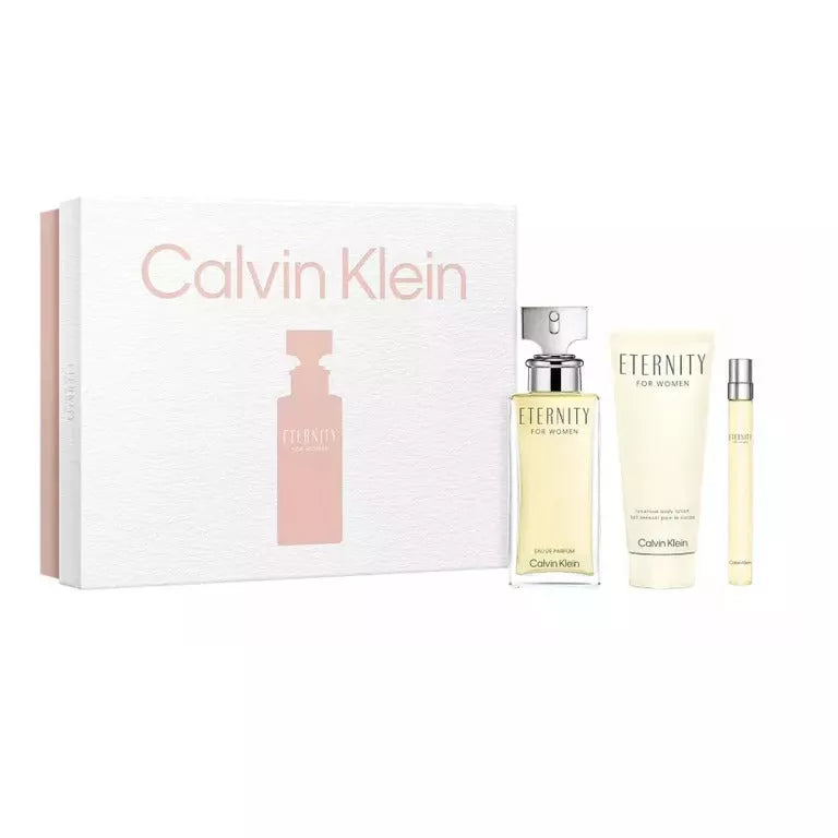 KIT CALVIN KLEIN ETERNITY FEM EDP 100ML 3PZS (CAJA BLANCA)