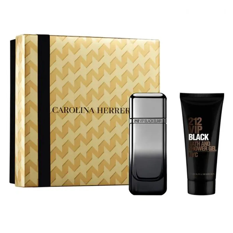 KIT CAROLINA HERRERA 212 VIP BLACK ELIXIR EDP 100 ML   SHOWER GEL