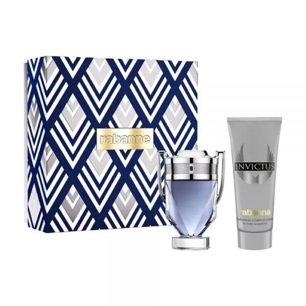 KIT PACO RABANNE INVICTUS EDT 100ML + SHAMPOO  (CAJA AZUL)